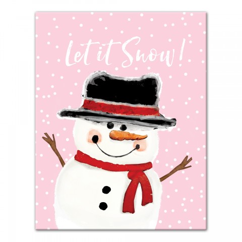 Let it Snow Snowman 11x14 Canvas Wall Art