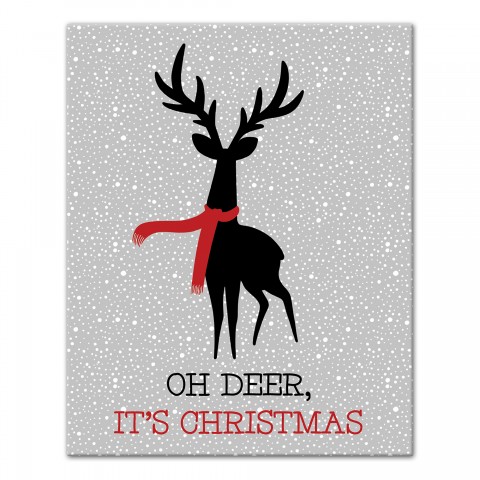 Oh Deer It's Christmas 8x10 Canvas Wall Art
