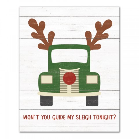 Antlers Truck 8x10 Canvas Wall Art