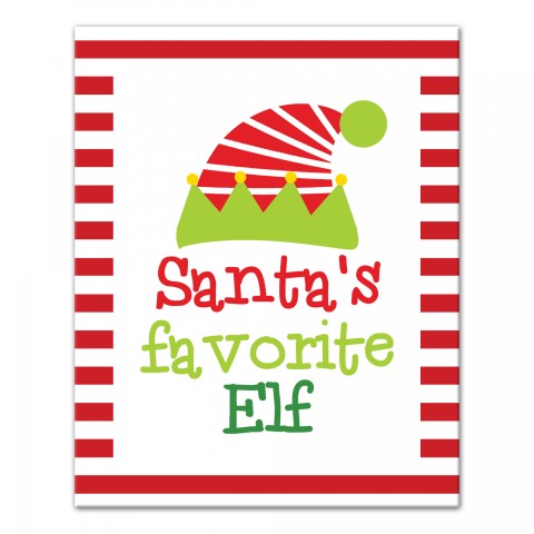 Santa's Favorite Elf 8x10 Canvas Wall Art