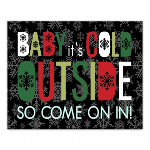 Baby It's Cold Outside 10x8 Canvas Wall Art