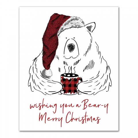 Beary Merry Christmas 8x10 Canvas Wall Art
