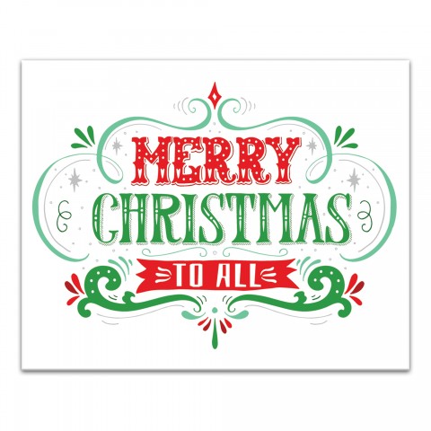 Merry Christmas to All  10x8 Canvas Wall Art