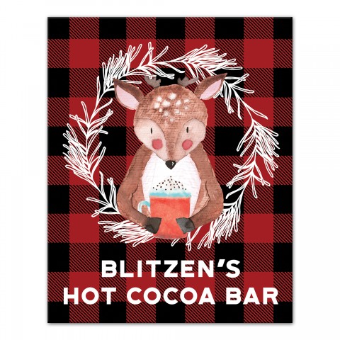 Reindeer Hot Cocoa Bar 8x10 Canvas Wall Art