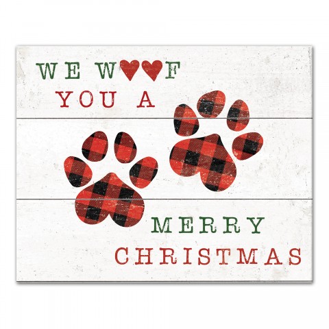 We Woof you a Merry Christmas 10x8 Canvas Wall Art