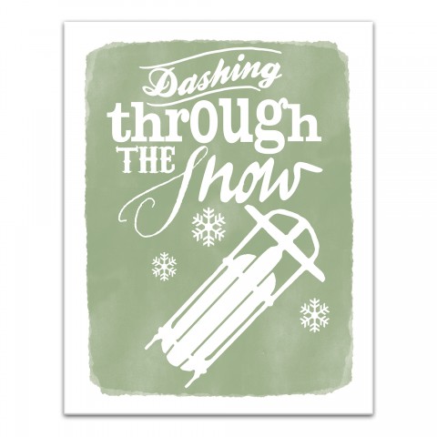 Dashing Through The Snow  8x10 Canvas Wall Art
