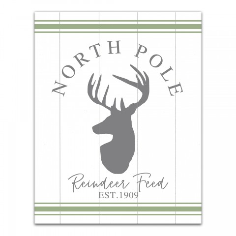 North Pole Reindeer Feed  8x10 Canvas Wall Art