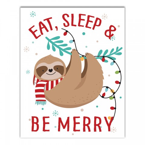 Eat, Sleep and Be Merry 8x10 Canvas Wall Art