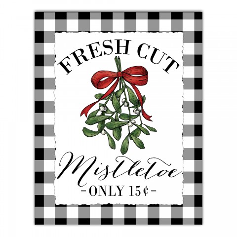 Fresh Cut Mistletoe 8x10 Canvas Wall Art
