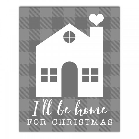 I'll Be Home For Christmas 8x10 Canvas Wall Art