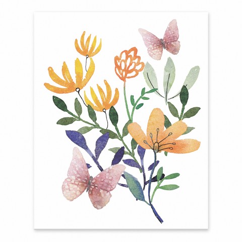 Butterflies and Flowers 8x10 Tabletop Canvas