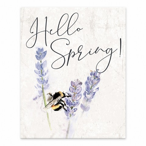 Hello Spring Bee 8x10 Tabletop Canvas
