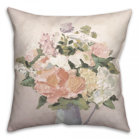Spring Floral Vase 18x18 Spun Poly Pillow