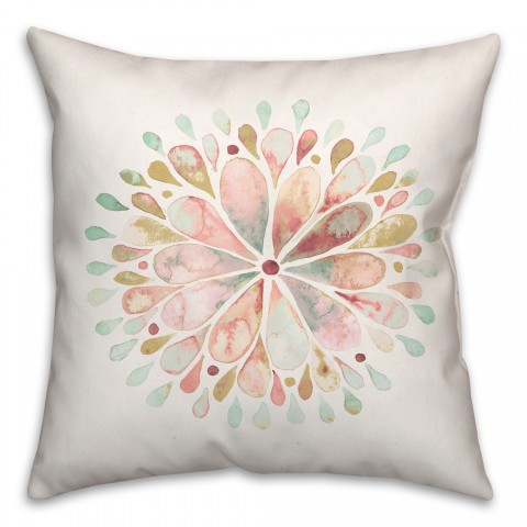 Watercolor Sunburst 18x18 Spun Poly Pillow