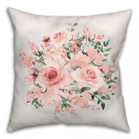 Pink Bouquet 18x18 Spun Poly Pillow