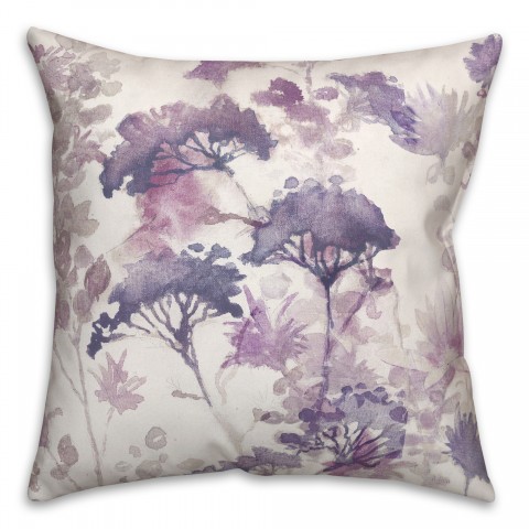 Purple Wildflowers 18x18 Spun Poly Pillow