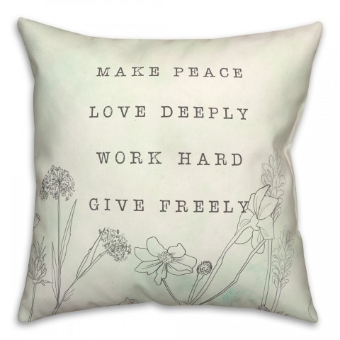 Make Peace 18x18 Spun Poly Pillow