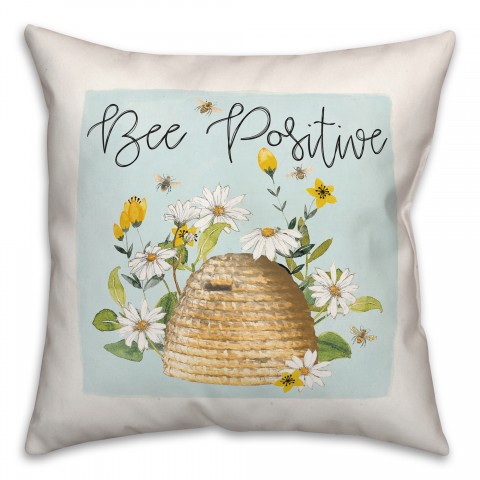 Honey Bee Hive 18x18 Spun Poly Pillow