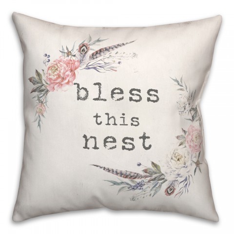 Bless This Nest 18x18 Spun Poly Pillow