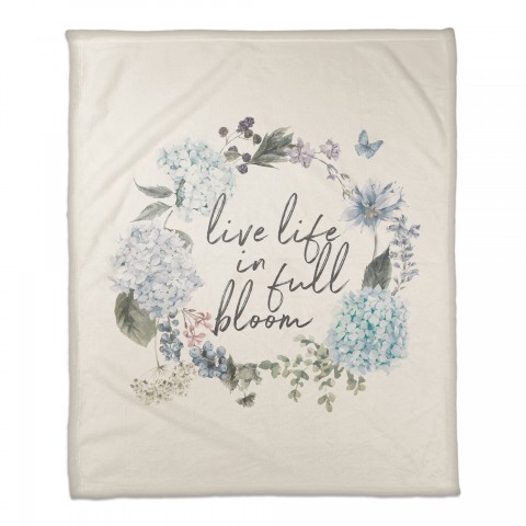 Live Life in Full Bloom 50x60 Coral Fleece Blanket