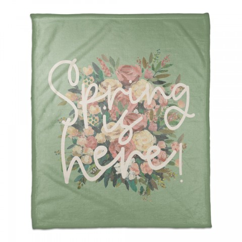 Spring is Here 50x60 Coral Fleece Blanket