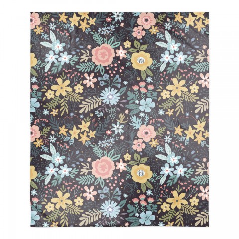 Bright Floral Pattern 50x60 Coral Fleece Blanket