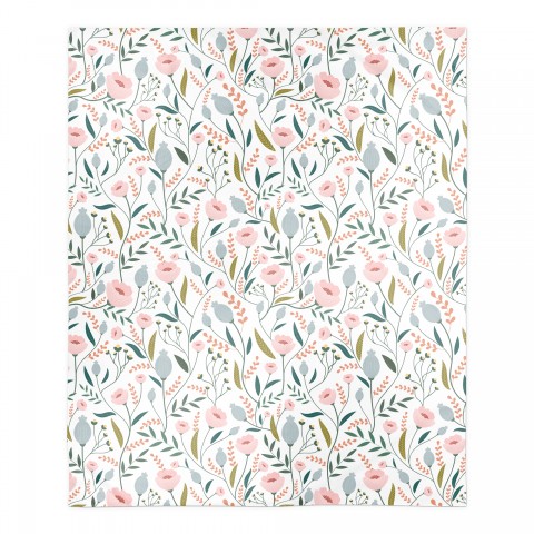 Pastel Floral Pattern 50x60 Coral Fleece Blanket