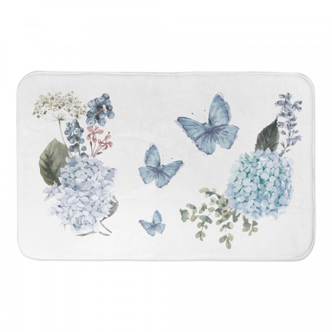Butterflies and Flowers 34x21 Bath Mat