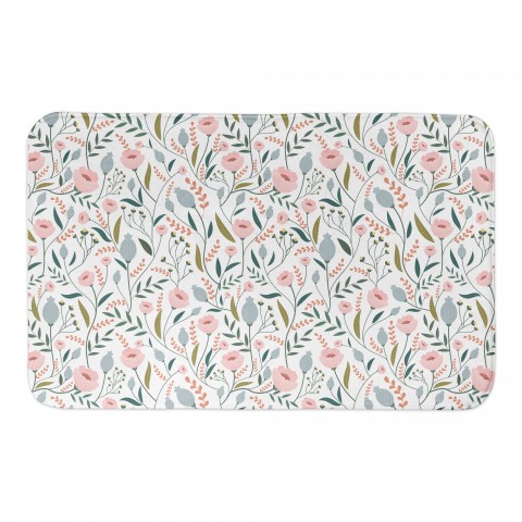 Pastel Floral Pattern 34x21 Bath Mat