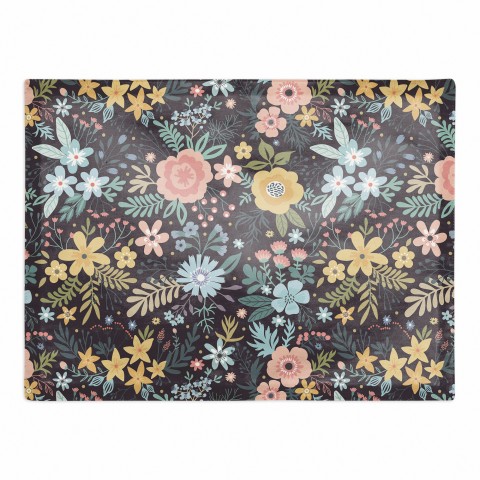 Bright Floral Pattern 18x14 Poly Twill Placemat