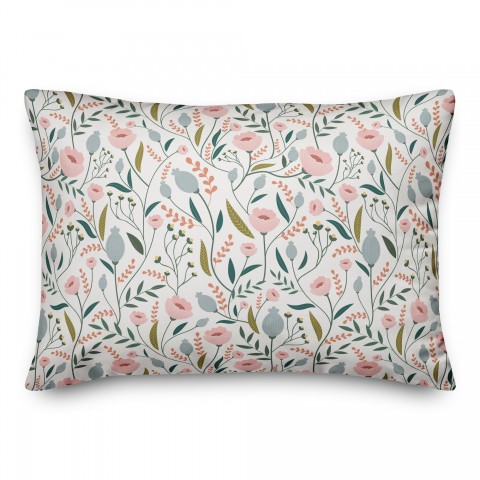 Pastel Floral Pattern 14x20 Spun Poly Pillow