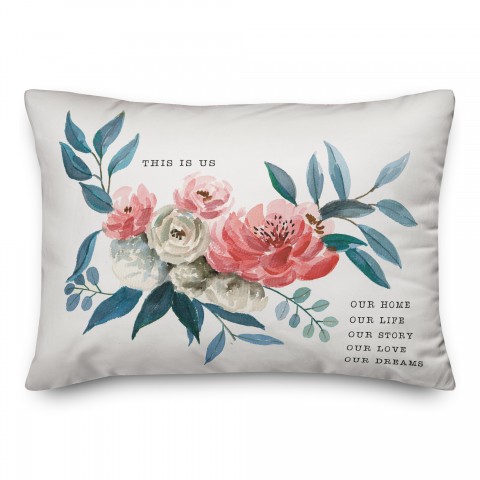This is Us Floral 14x20 Spun Poly Pillow