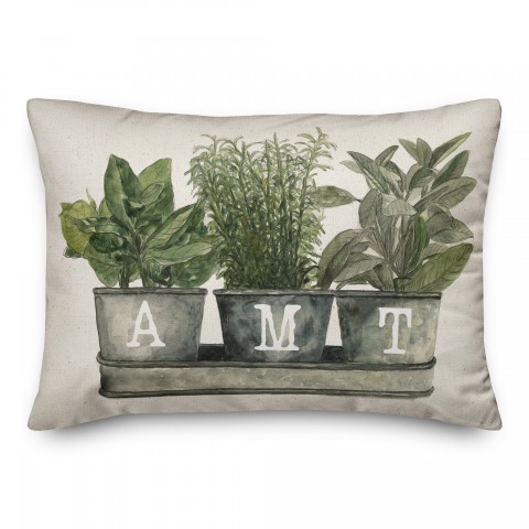 Potted Plants 14x20 Personalized Spun Poly Pillow