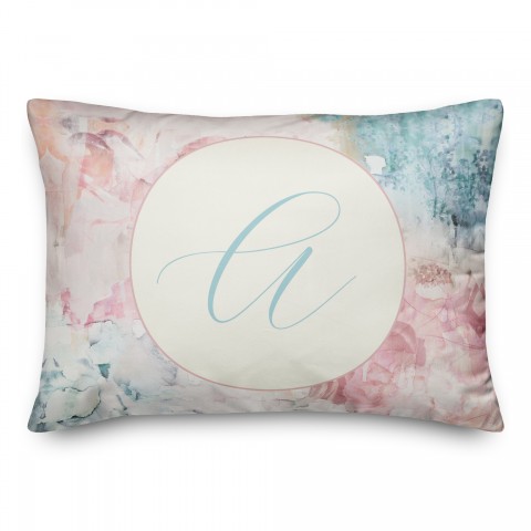 Watercolor Abstract Flowers 14x20 Personalized Spun Poly Pillow