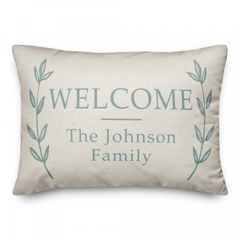 Welcome Family 14x20 Personalized Spun Poly Pillow