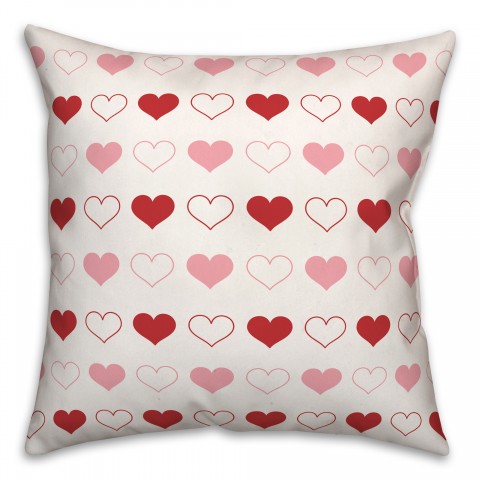 Multi Heart Pattern 18x18 Spun Poly Pillow
