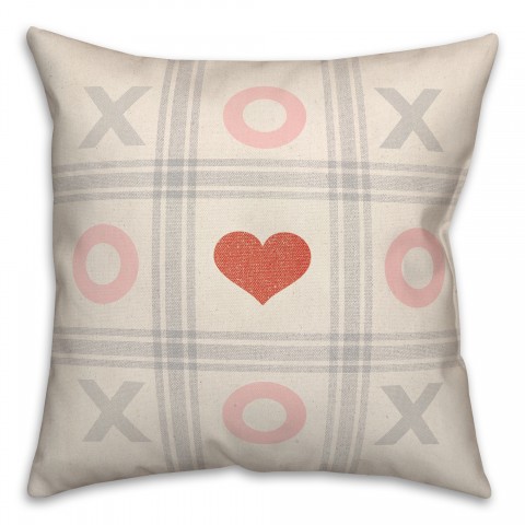 XOXO Tic Tac Toe 18x18 Spun Poly Pillow