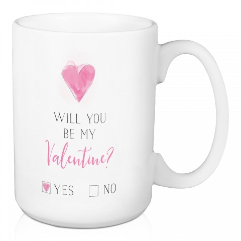 Valentine Check Yes or No 15 oz Mug