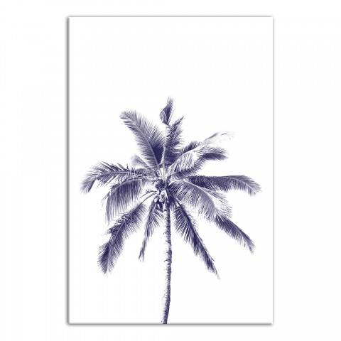 Navy Palm Tree 12x18 Canvas Wall Art