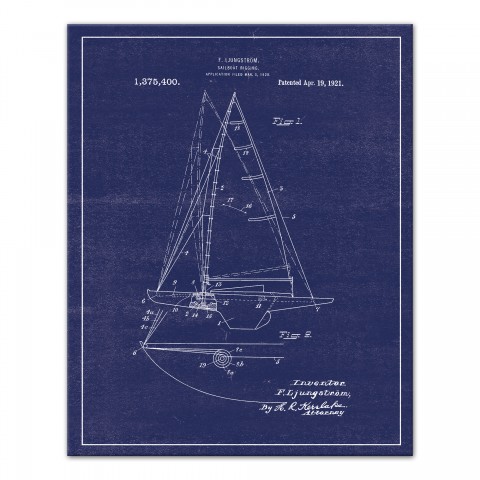 Vintage Boat Print 16x20 Canvas Wall Art