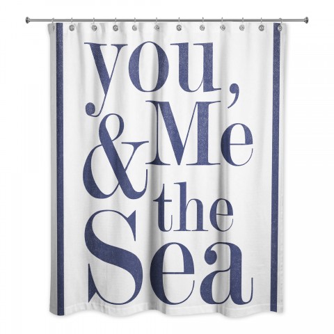 You, Me & the Sea 71x74 Shower Curtain