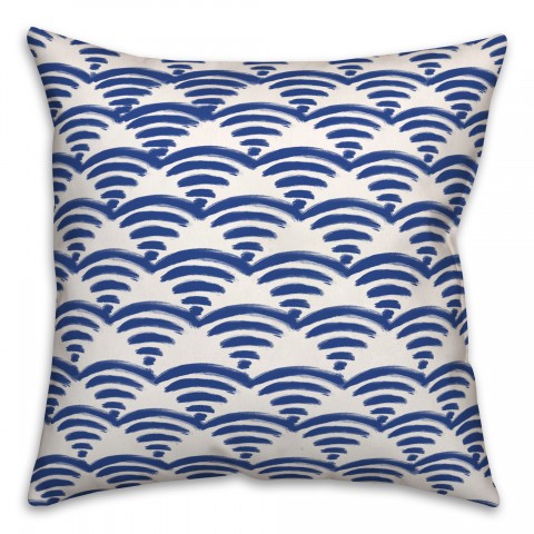 Blue Scallop Pattern 18x18 Indoor / Outdoor Pillow
