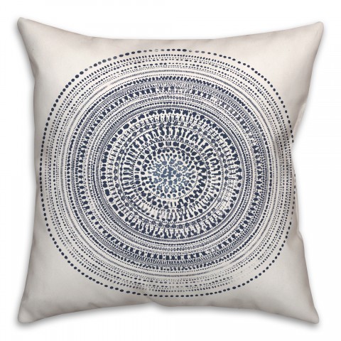 Circle and Dash Pattern 18x18 Indoor / Outdoor Pillow