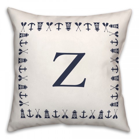 Nautical Monogram - Z 18x18 Indoor / Outdoor Pillow