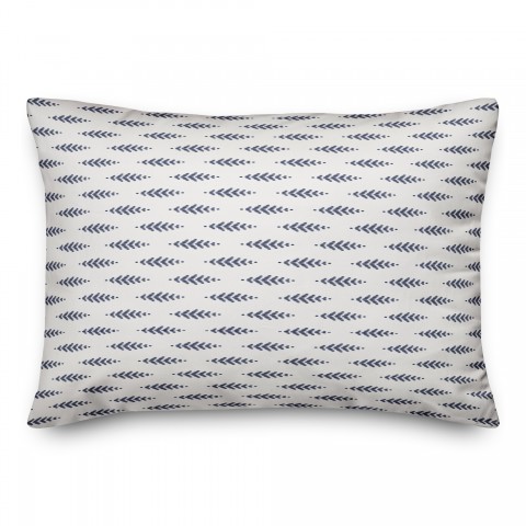 Indigo Leaf Pattern 14x20 Indoor / Outdoor Pillow