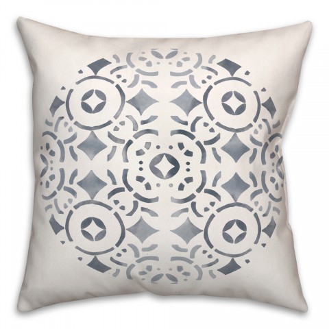 Watercolor Medallion 18x18 Indoor / Outdoor Pillow
