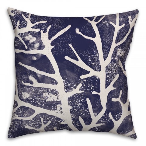 Navy Coral 18x18 Indoor / Outdoor Pillow