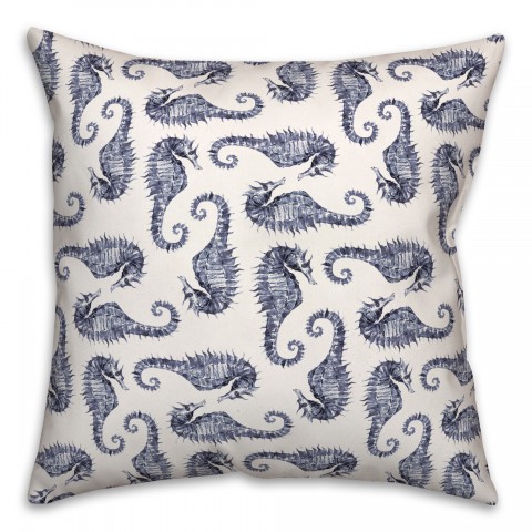 Seahorse Pattern 18x18 Indoor / Outdoor Pillow