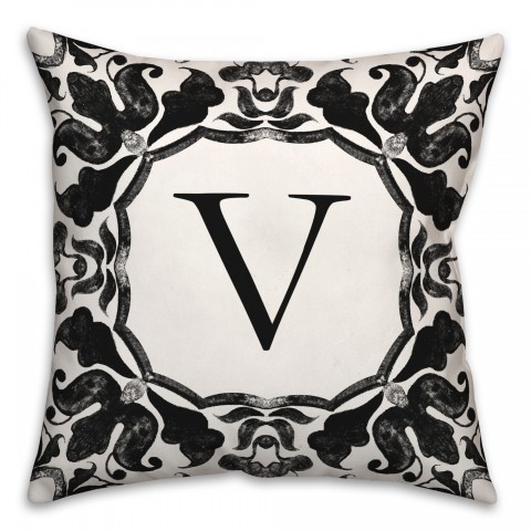 V Monogram 18x18 Indoor / Outdoor Pillow