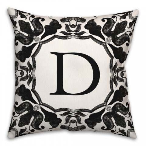 D Monogram 18x18 Indoor / Outdoor Pillow